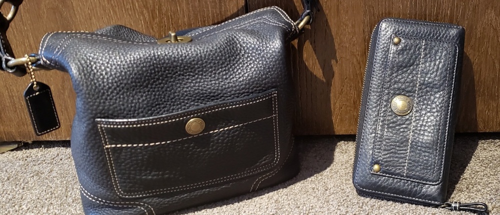 Coach Black Pebbled Leather Bag